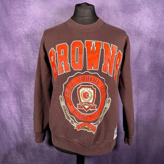 Vintage 1990s Cleveland Browns Nutmeg Authentic USA Sweater Jumper Crew